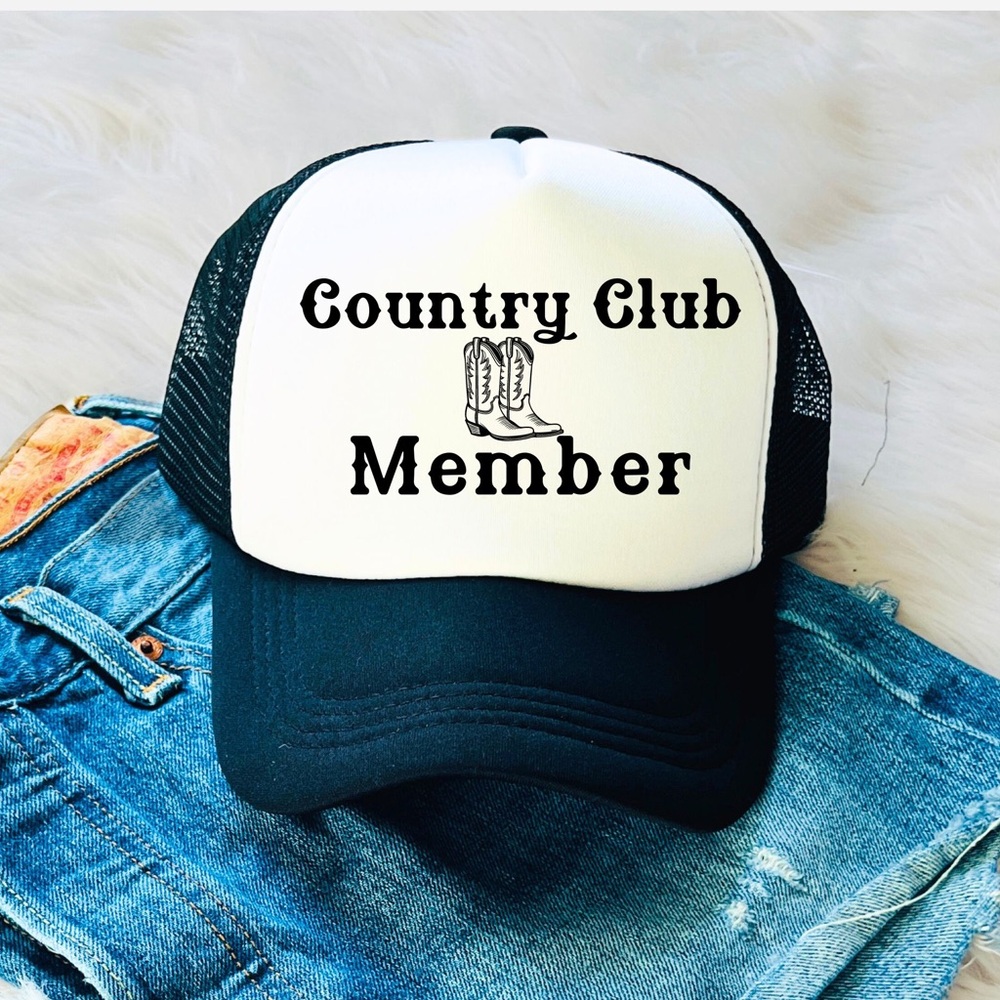 COUNTRY CLUB MEMBER trucker hat